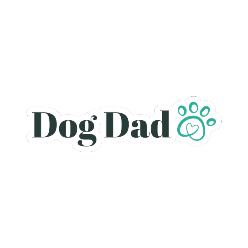 Dog Dad Kiss-Cut Sticker — Paw Print Vinyl Decal for Laptops, Water Bottles & Cars
