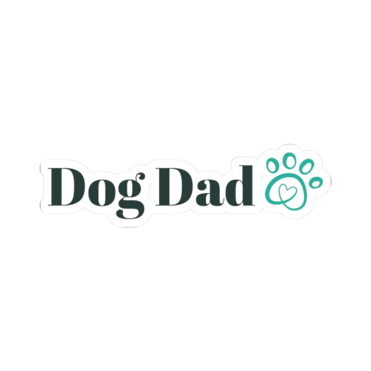 Dog Dad Kiss-Cut Sticker — Paw Print Vinyl Decal for Laptops, Water Bottles & Cars