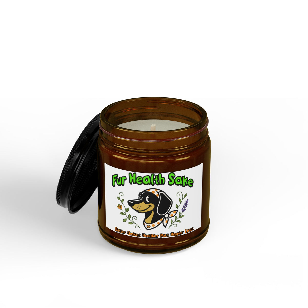Fur Health Sake Scented Soy Candle — Dog Lover Aromatherapy Jar (4oz & 9oz)
