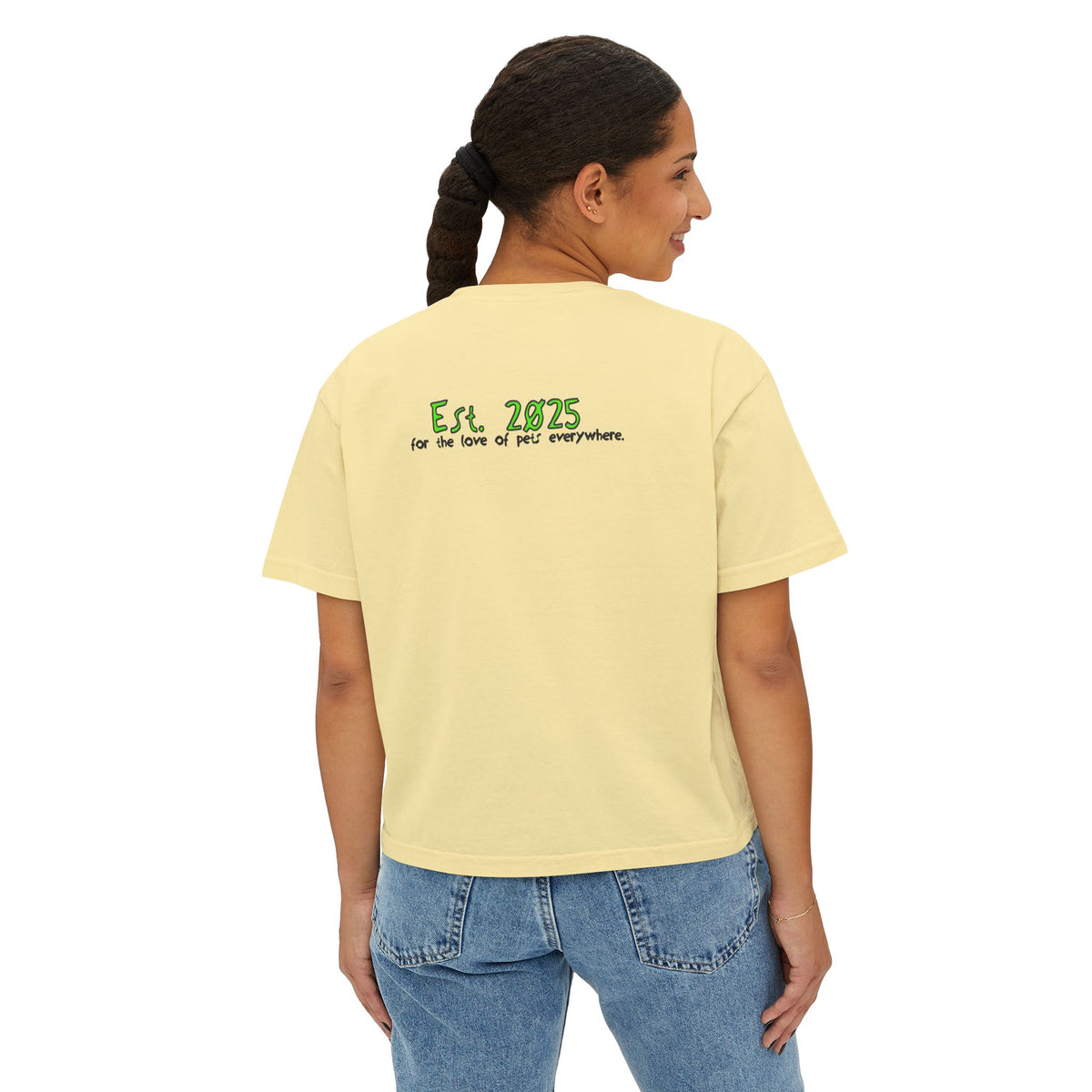 Fur Health Sake Women's Boxy Tee — Cute Dachshund Pet Wellness Shirt (Est. 2025)