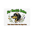 Pet Food Mat - "Fur Health Sake" Dog Feeding Mat with Cute Dachshund Design, 12x18