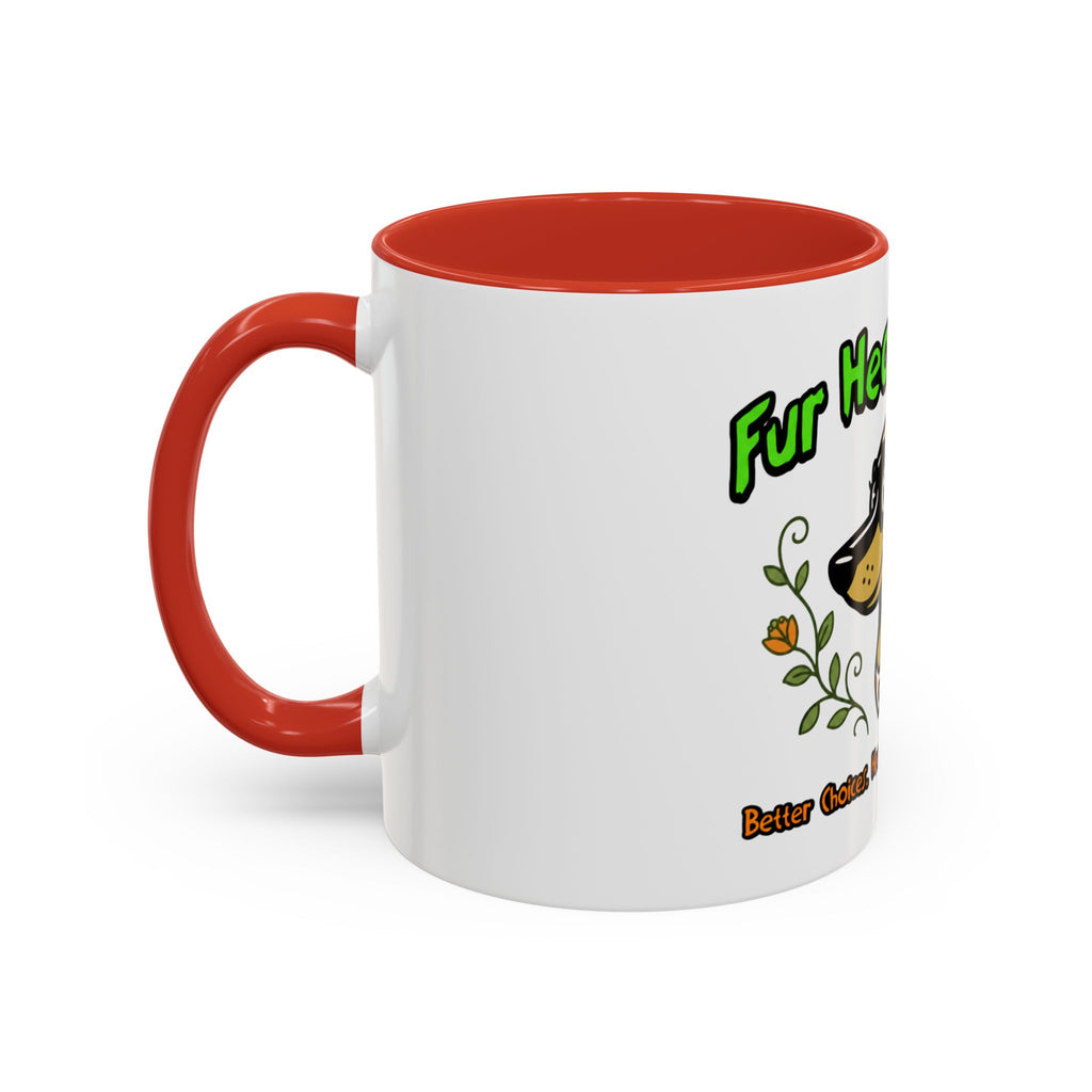 Dog Lover Coffee Mug — “Fur Health Sake” Cute Dachshund Accent Mug (11/15oz)