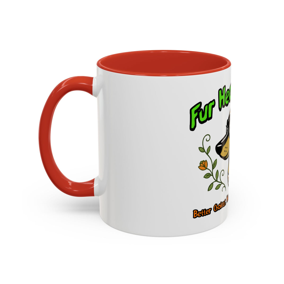 Dog Lover Coffee Mug — “Fur Health Sake” Cute Dachshund Accent Mug (11/15oz)