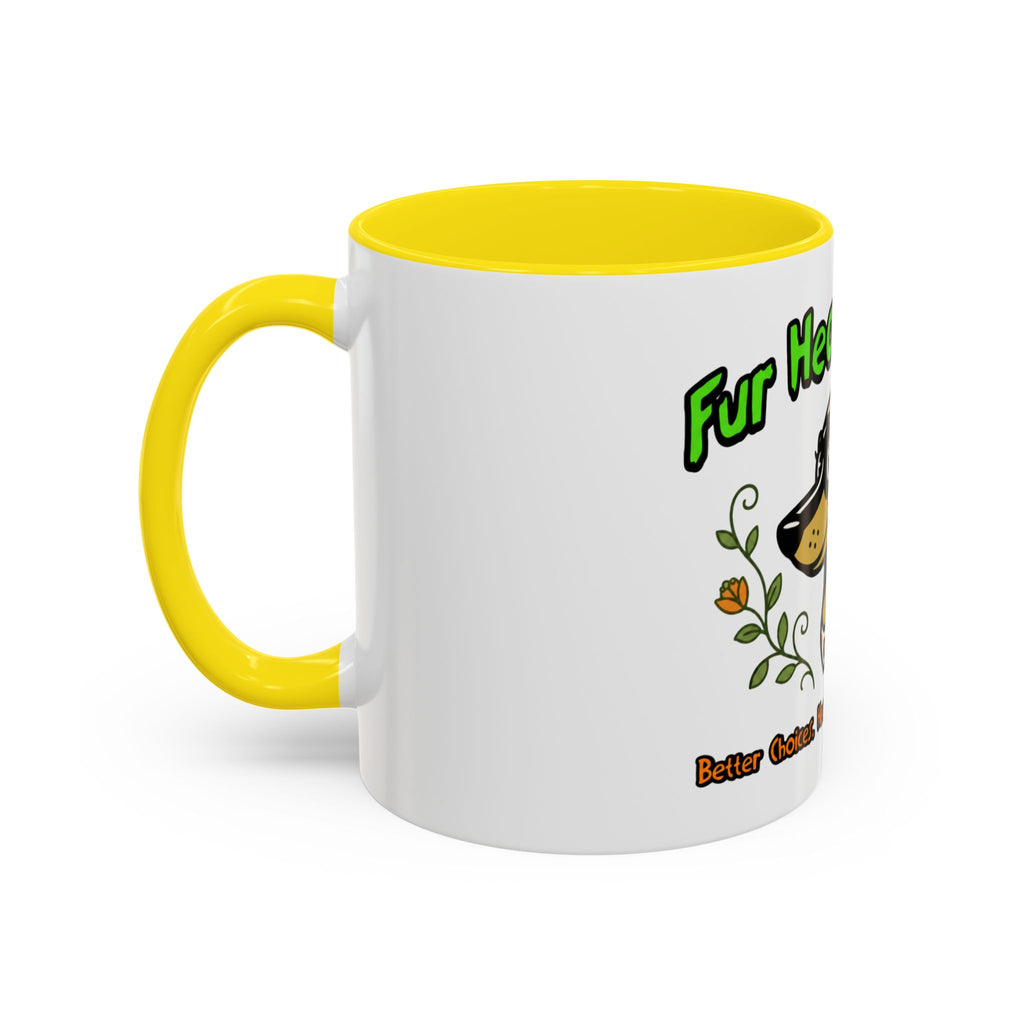 Dog Lover Coffee Mug — “Fur Health Sake” Cute Dachshund Accent Mug (11/15oz)