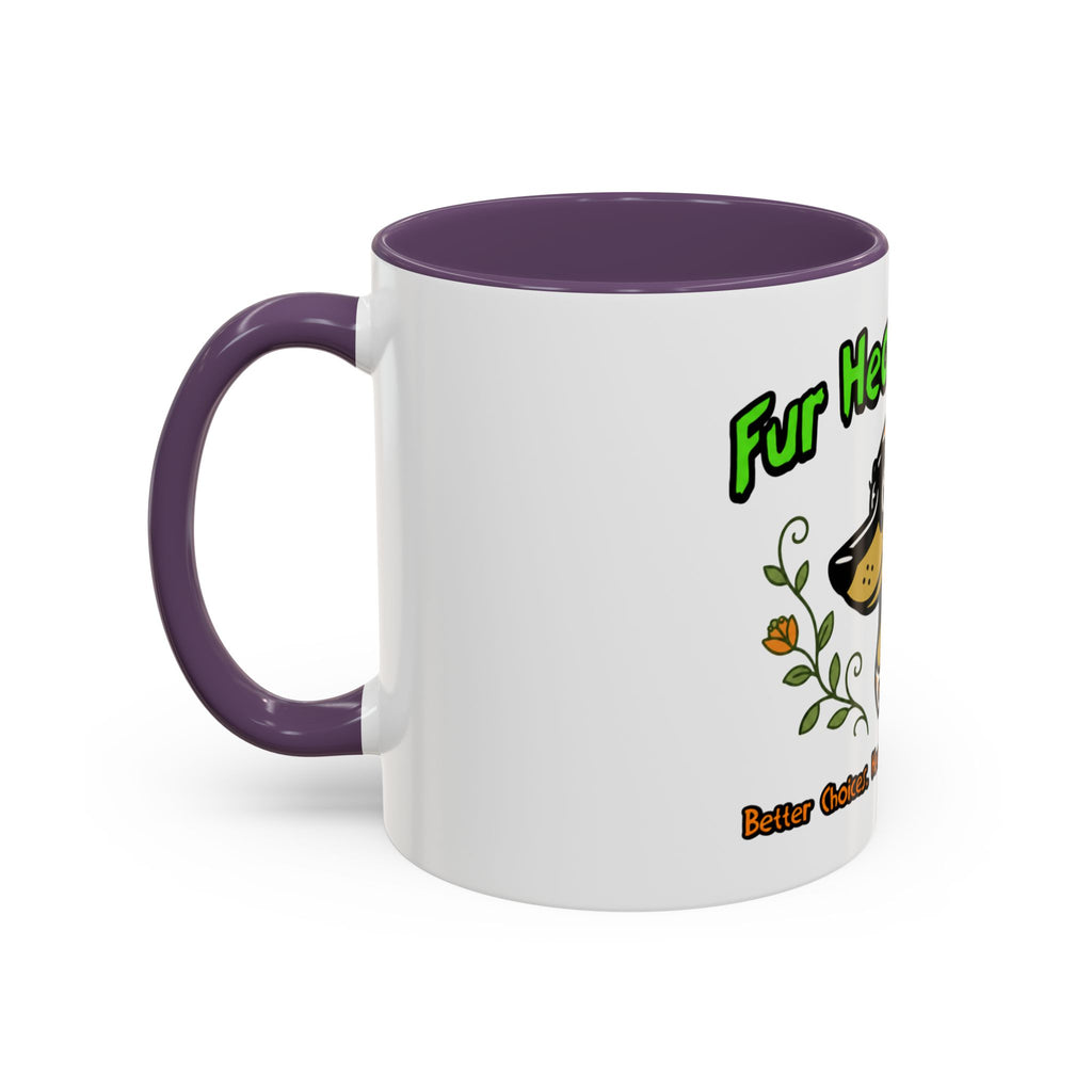 Dog Lover Coffee Mug — “Fur Health Sake” Cute Dachshund Accent Mug (11/15oz)