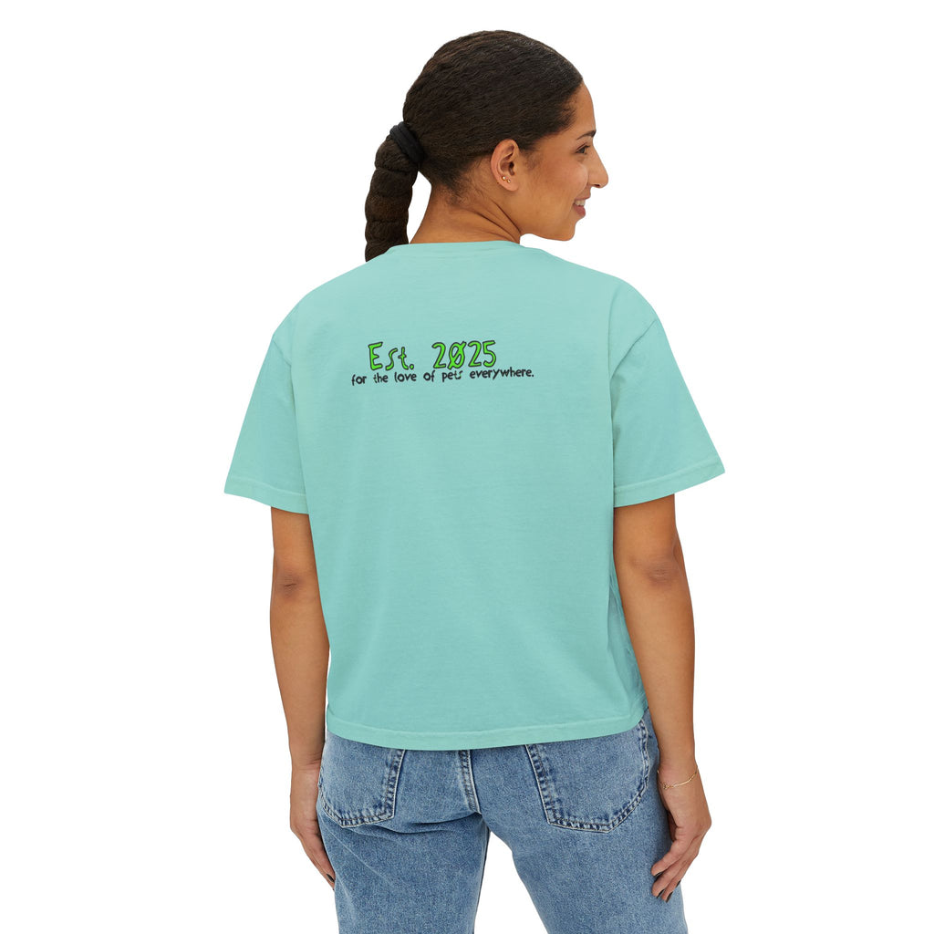 Fur Health Sake Women's Boxy Tee — Cute Dachshund Pet Wellness Shirt (Est. 2025)