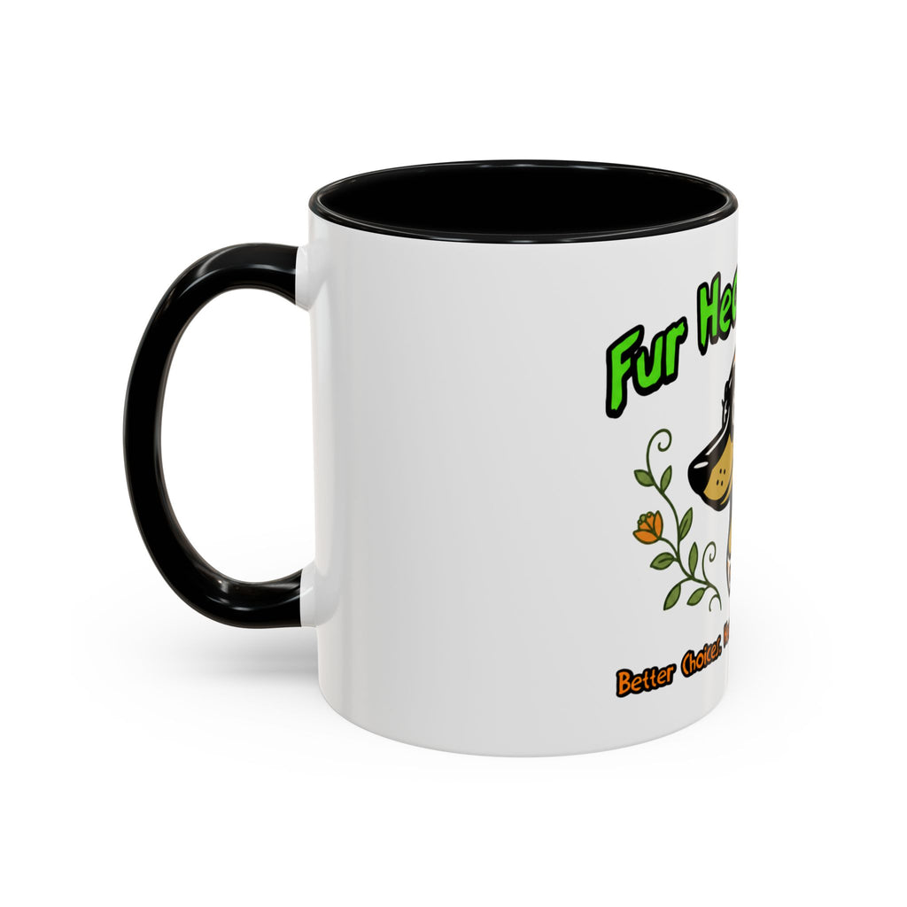 Dog Lover Coffee Mug — “Fur Health Sake” Cute Dachshund Accent Mug (11/15oz)