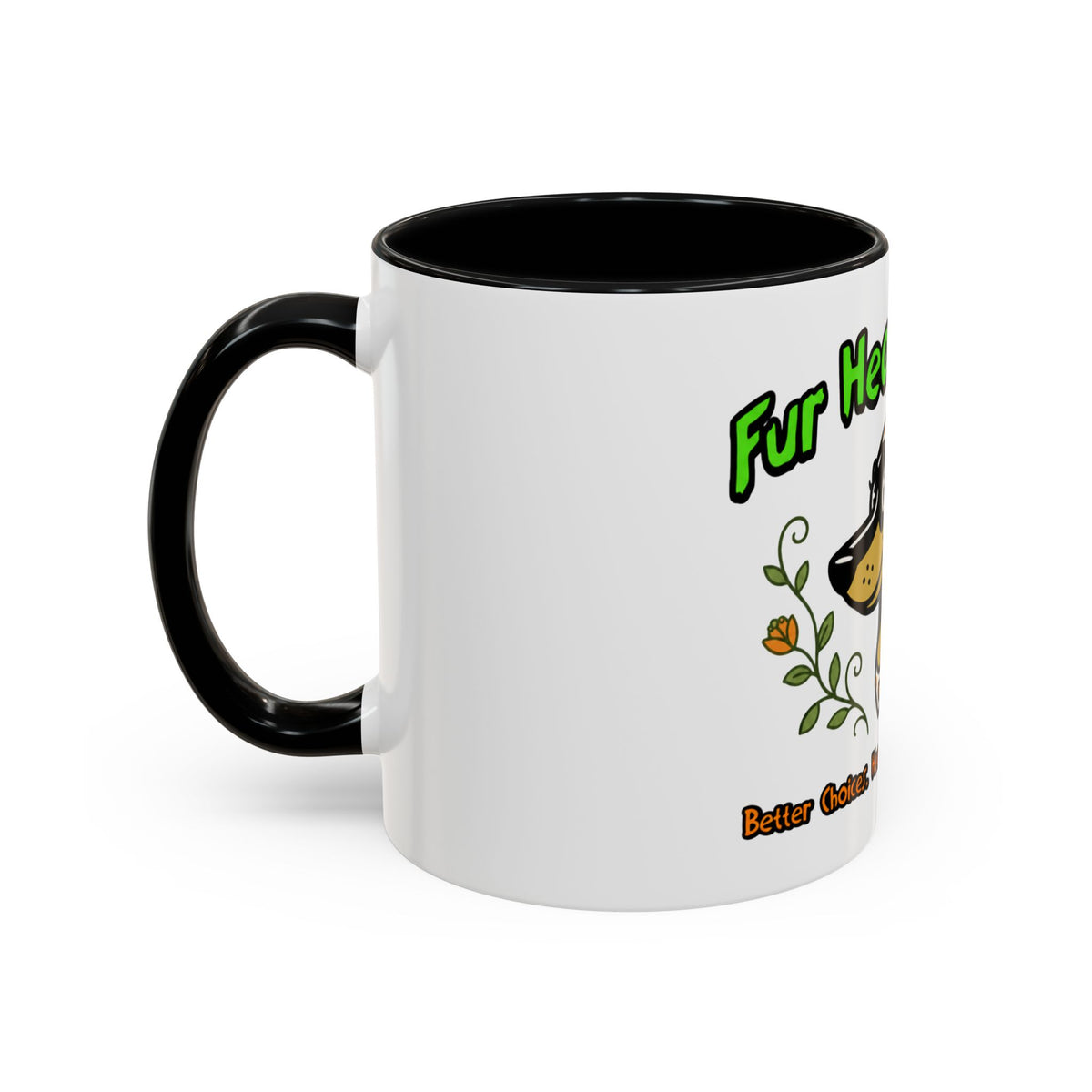 Dog Lover Coffee Mug — “Fur Health Sake” Cute Dachshund Accent Mug (11/15oz)