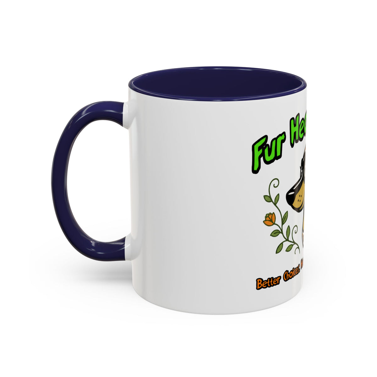 Dog Lover Coffee Mug — “Fur Health Sake” Cute Dachshund Accent Mug (11/15oz)