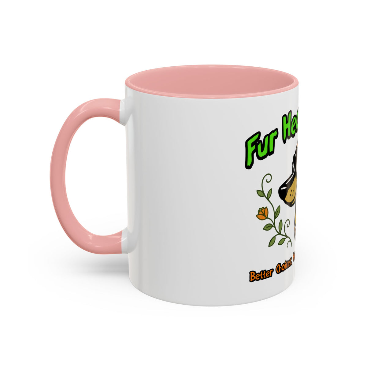 Dog Lover Coffee Mug — “Fur Health Sake” Cute Dachshund Accent Mug (11/15oz)