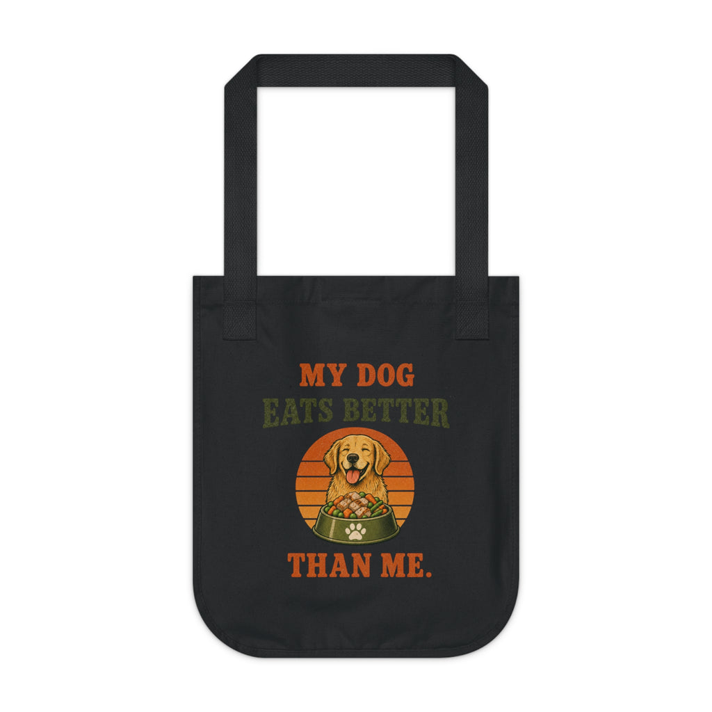 Tote Bag — My Dog Eats Better Than Me Vintage Dog Lover Canvas Tote