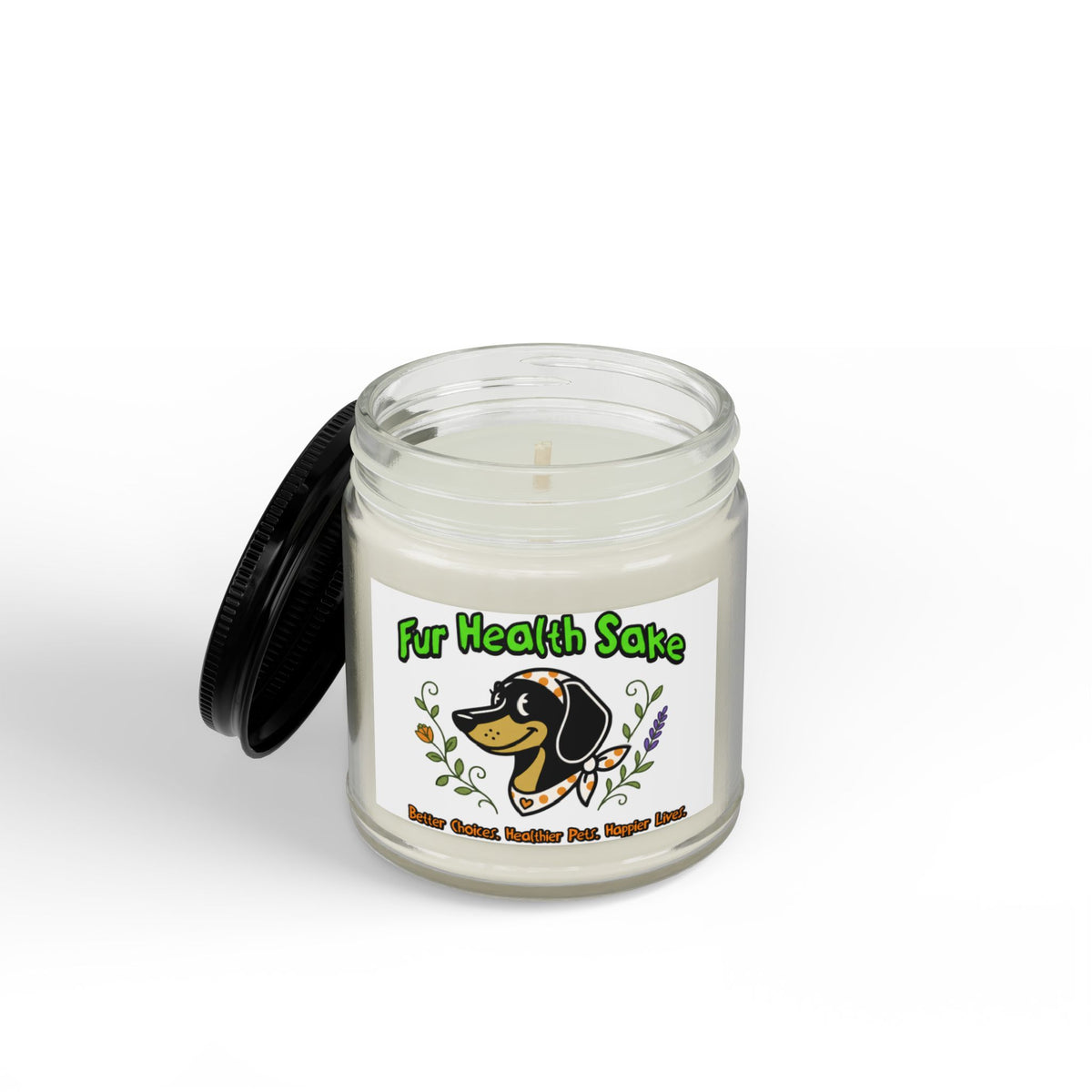 Fur Health Sake Scented Soy Candle — Dog Lover Aromatherapy Jar (4oz & 9oz)